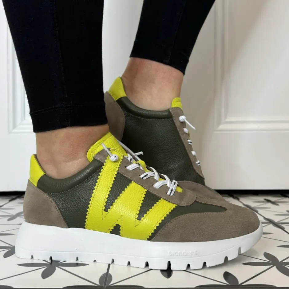 wonders_meri_trainers_a_t_0.webp Wonders Casual Shoes | Trainers*Meri Trainers A-2476 Taupe Cyber Yellow