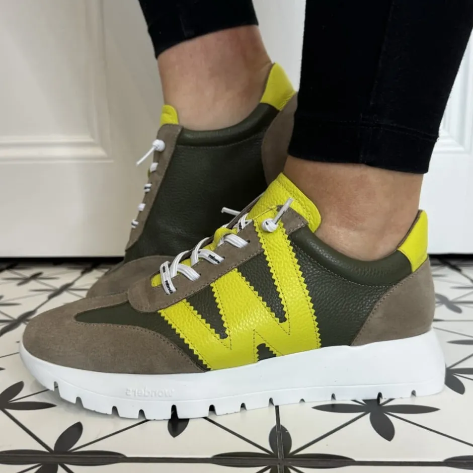 wonders_meri_trainers_a_t_2.webp Wonders Casual Shoes | Trainers*Meri Trainers A-2476 Taupe Cyber Yellow